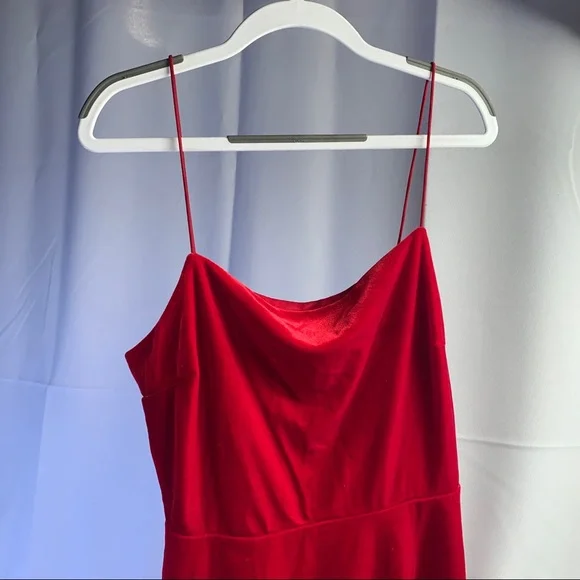 urban outfitters dress red Urban Outfitters Red Mallory Cowl Neck Slip Dress
